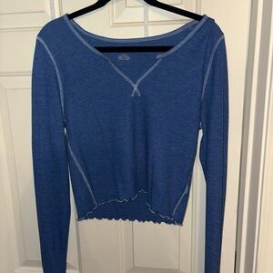 American Eagle Outfitters Blue Long Sleeve Tee